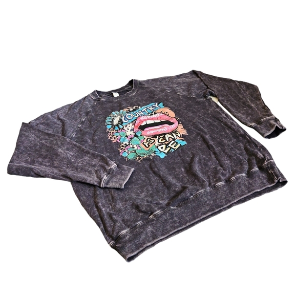 Country As Can Be Sweatshirt Sweater Large Grey - Picture 3 of 5